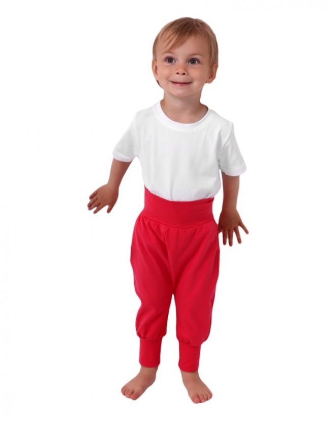 Dětské kalhoty baggy, lehké, lososově růžové