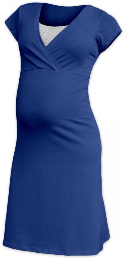 Stillnachthemd mit Kurzarm Eva – Dunkelblau (Jeans)