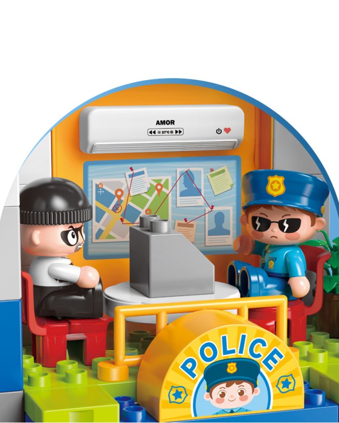 Stavebnice velká policejní stanice, 175 dílků, pro děti od 3 let