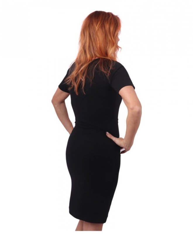 Breast-feeding dress Elena, short sleeves, black - Size: XS/S