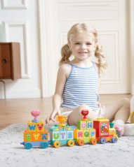 Stavebnice vláček s abecedou, 60 dílků, pro děti od 3 let