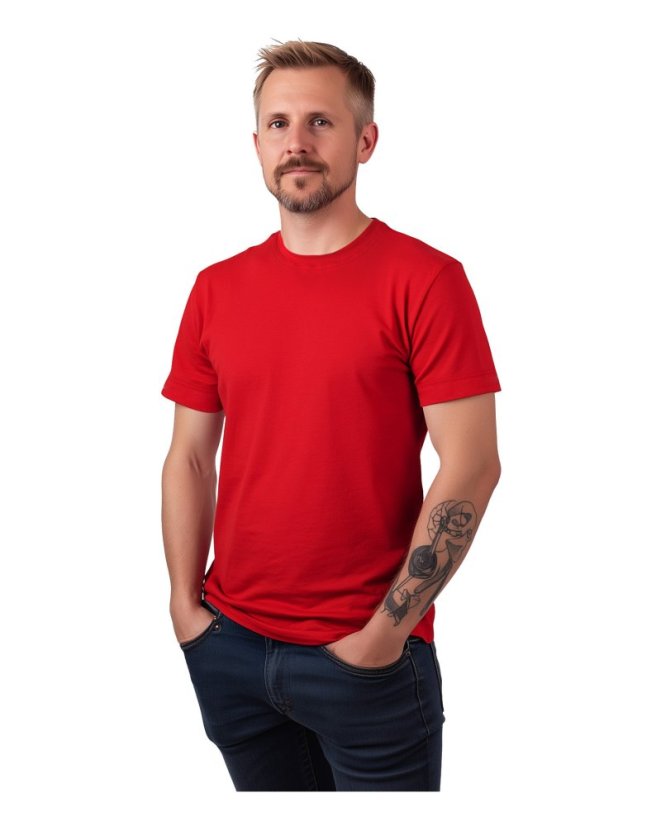 Herren T-shirt Marek, kurze Ärmel, rot - Größe: M