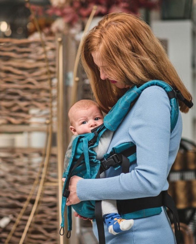 Ergonomische Babytrage für Neugeborene – türkis