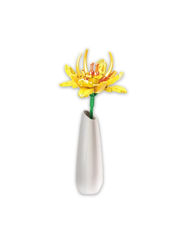 Gelber Krokus Klemmbausteine Set (113 Teile) – baubare Blume