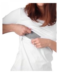 Nursing T-shirt Catherine, 3/4 sleeves – white