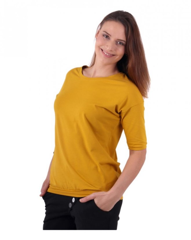 Dámské oversized tričko Darina, hořčicové