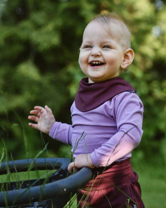 Baby cotton dribble bib, bordeaux