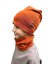 Children´s cotton cap, black + cinnamon