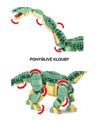 Stavebnice dinosaurus Brontosaurus (46 cm dlouhý) s pohyblivými prvky, 589 dílků