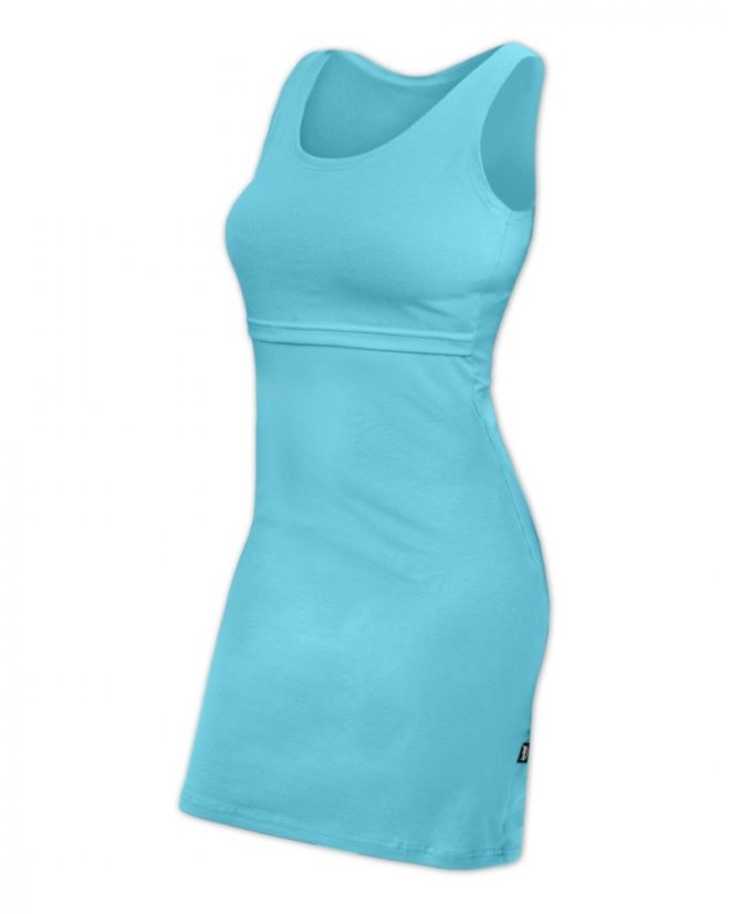 Breast-feeding dress Elena, short sleeves, turquoise - Size: S/M