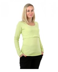 Tričko na dojčenie Katarína, dlhý rukáv, svetlozelená