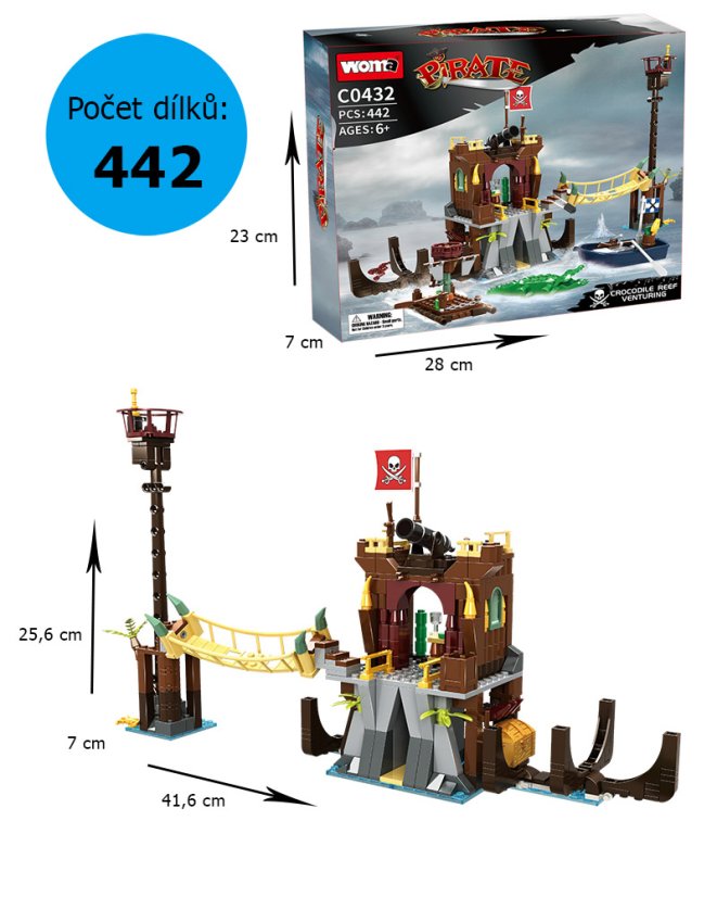 Stavebnice Pirátská pevnost, 442 dílků