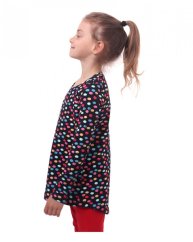 Girls’ T-shirt, long sleeve, colourful polka dots