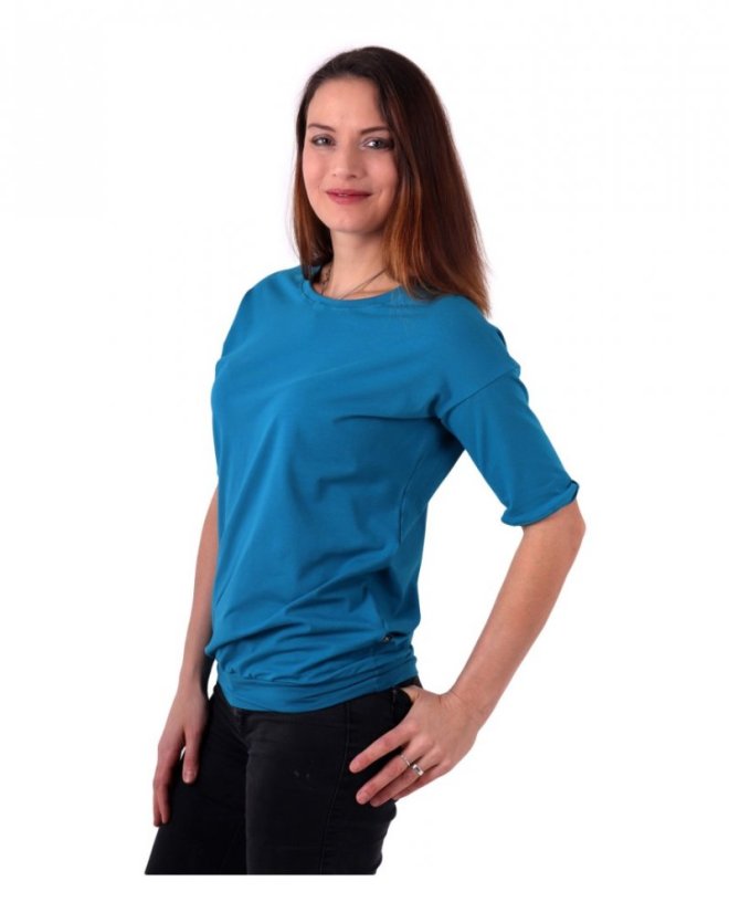 Dámske oversized tričko Darina, tmavý tyrkys - Veľkosť: M/L