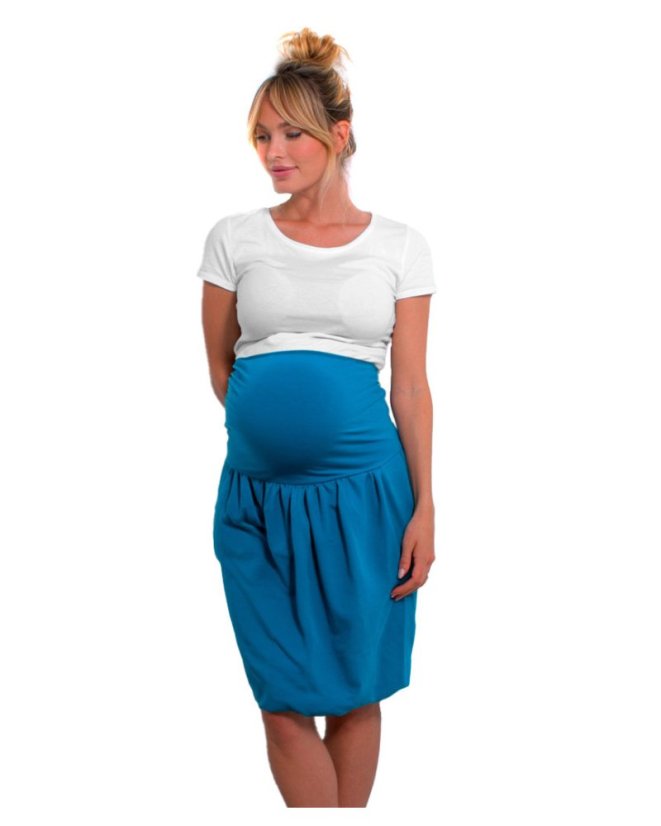 Těhotenská sukně balonová Sabina, tmavý tyrkys