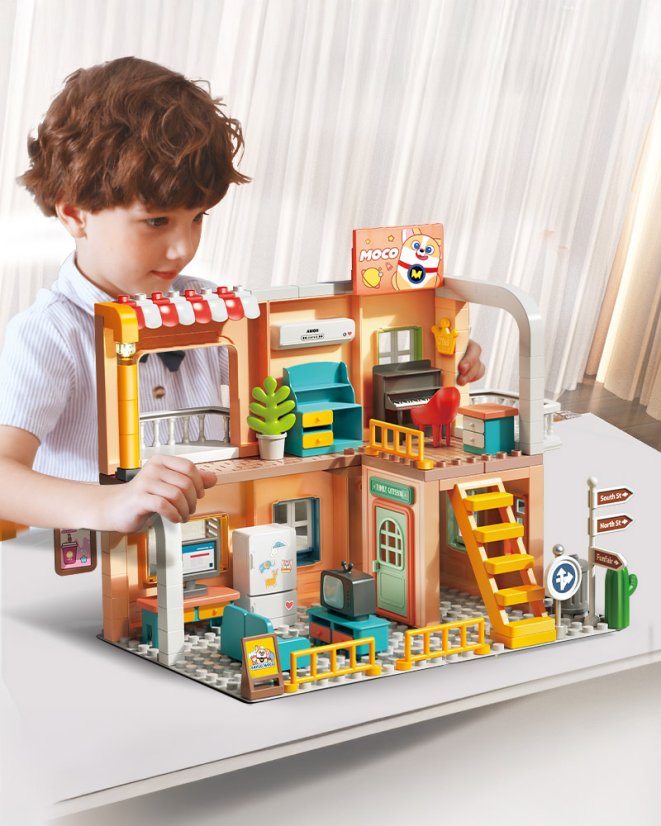 Stavebnice rodinný dům s figurkou, 152 dílků, pro děti od 3 let