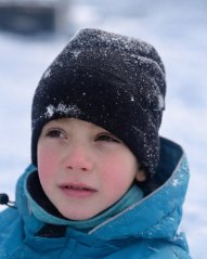 Dětská zimní čepice, fleece – černá