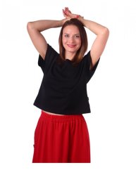 Crop Top T-shirt Edita, schwarz