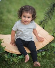 Girls’ T-shirt, short sleeve, grey melange