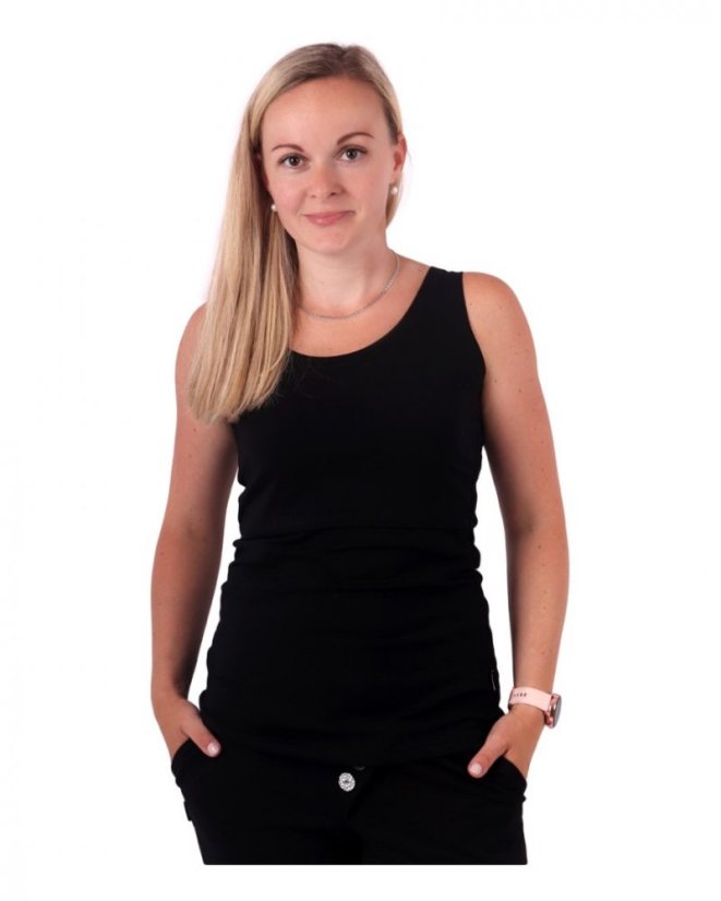 Breast-feeding T-shirt Katerina, no sleeves, BLACK - Size: S/M