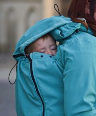 Softshellová těhotenská a nosící bunda Alice + TĚHOTENSKÁ VSADKA, tyrkysová