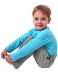 Detské tričko, dlhý rukáv, tyrkys