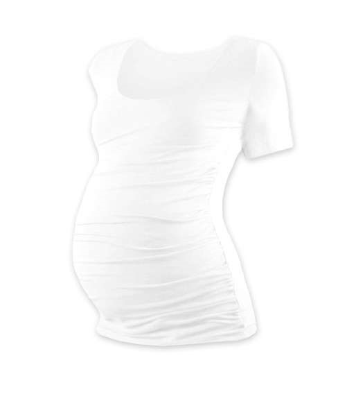 Těhotenské tričko Johanka, krátký rukáv, bílé