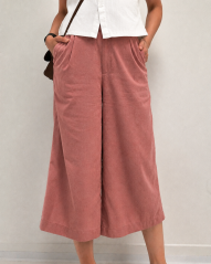 Cullotes linen women's trousers, pink