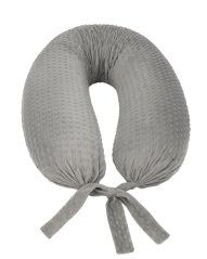 Large MINKY nursing and pregnancy pillow with adjustable filling, grey