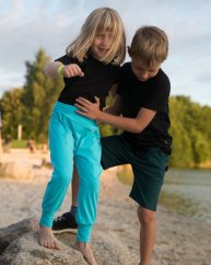 Baggy pants for kids, turquoise
