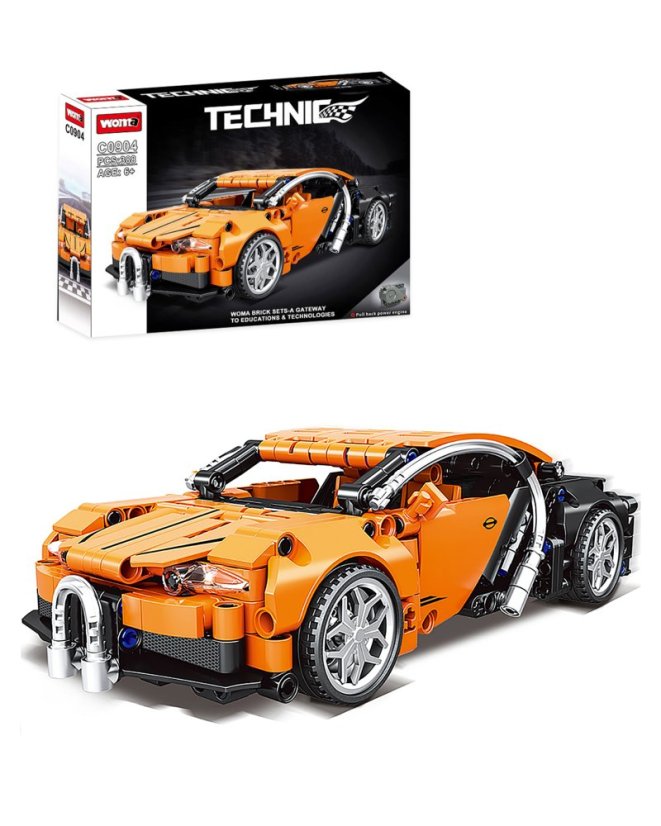 Stavebnice auto Technic s natahovacím pohonem a otevíracími dveřmi | 388 dílků