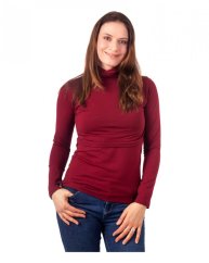 Breast-feeding roll-colar T-shirt Katerina, wine red