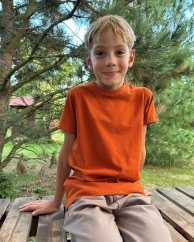 Dětské tričko, krátký rukáv, skořicové