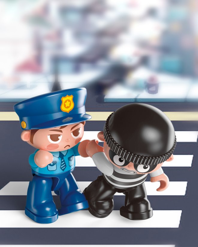 Stavebnice policie, velká policejní stanice, 175 dílků, velké kostky pro děti od 3 let