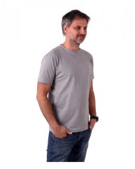 Pánske tričko Marek, krátky rukáv, sivý melír