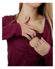 Breast-feeding T-shirt Klaudie, long sleeves, CYCLAMEN