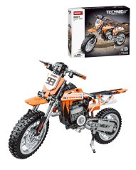 Stavebnice motorka Technic, velký realistický cross model s pohyblivými prvky, 434 dílků
