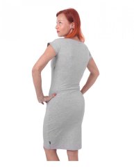 Dámske šaty (i na dojčenie) Amália, mini rukáv, sivý melír