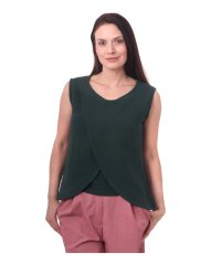 Nursing muslin top Maja, dark green