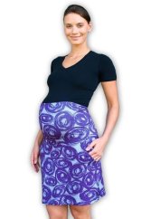 Tehotenská sukňa s vreckami Simona, fialová vzorovaná