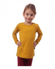 Girls’ T-shirt, long sleeve, mustard