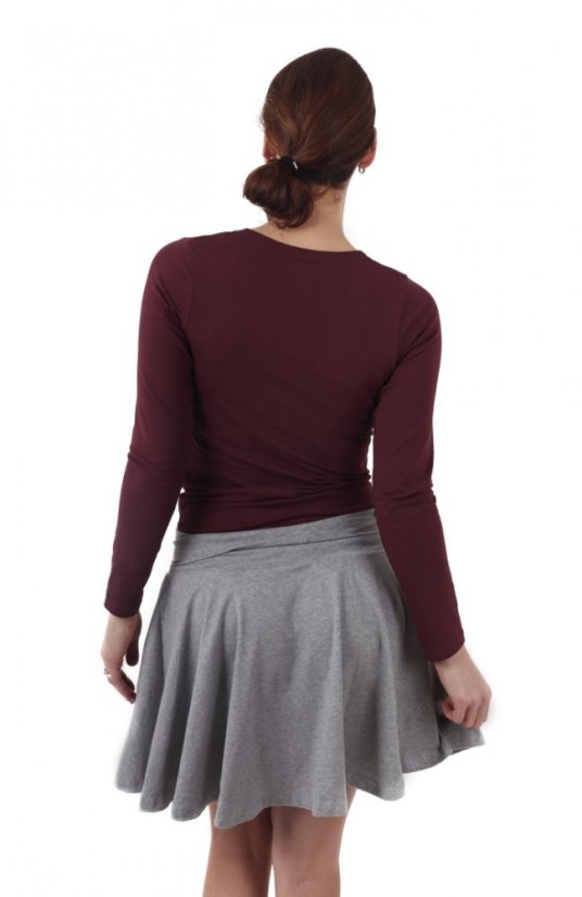 Dámské tričko Brigita, dlouhý rukáv, bordo - Velikost: M/L