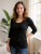 Nursing T-shirt Catherine, 3/4 sleeves, black