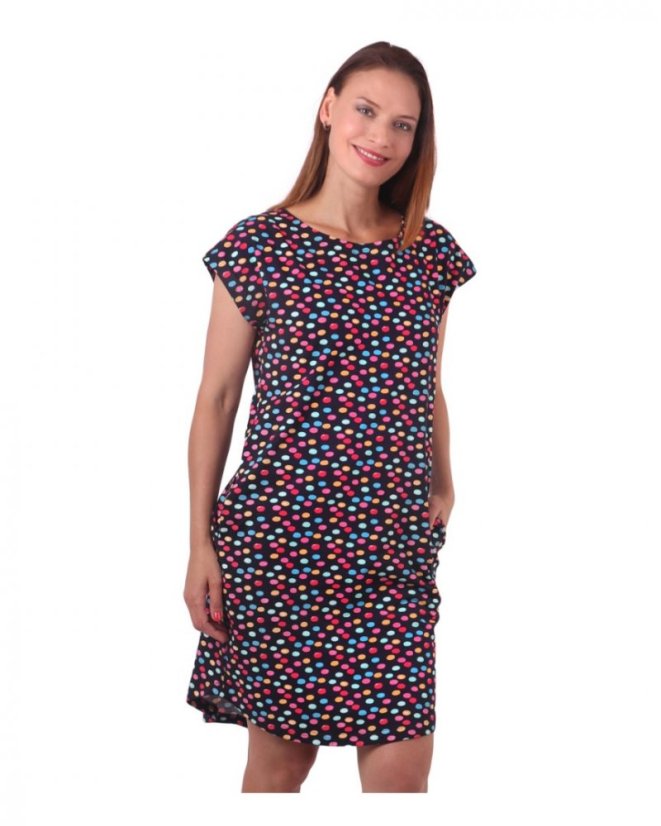 Women’s dress with pockets Zoe, oversized loose fit, colored polka dots