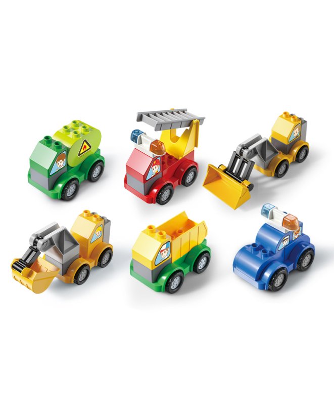 Stavebnice auto-robot 6v1, velké kompatibilní kostky pro děti od 3 let, 57 dílků