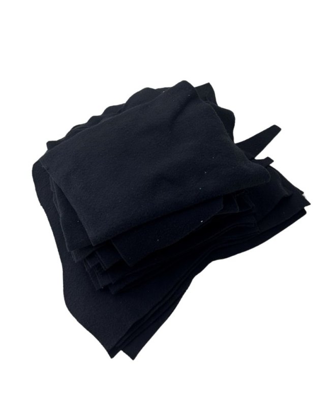 Zbytky látek, PROSTŘIHY, fleece 0,5 kg, černÝ