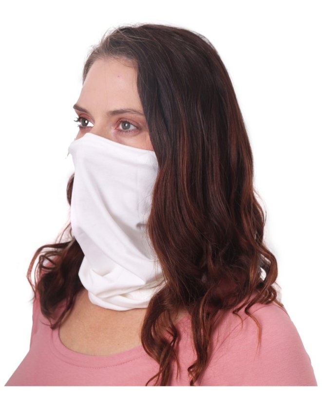 Multifunkční šátek, tunel, nákrčník, smetanový, PRO DOSPĚLÉ