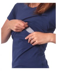 Breast-feeding T-shirt Lena, short sleeves, jeans blue