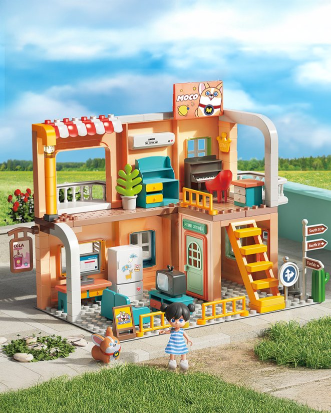 Stavebnice rodinný dům s figurkou, 152 dílků, pro děti od 3 let