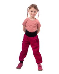 Jarní/letní dětské softshellové kalhoty, růžové